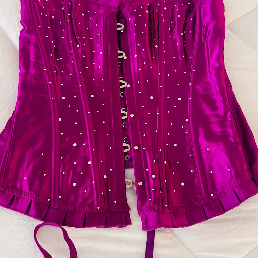 Vibrant Purple Corset with Rhinestone Accents